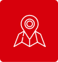  A red square with a map pin on it, indicating a specific location on a map.